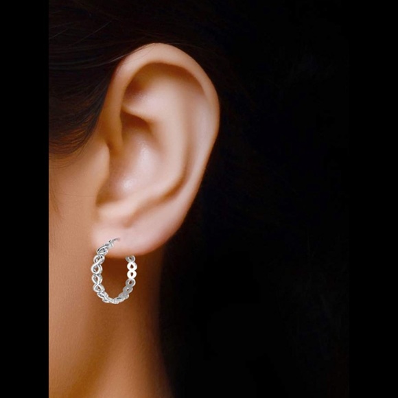Infinity Infinite Love Knot Hoop Earrings - Picture 4 of 4